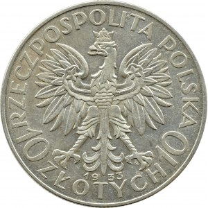 II RP, Głowa Kobiety, 10 złotych 1933, Warszawa