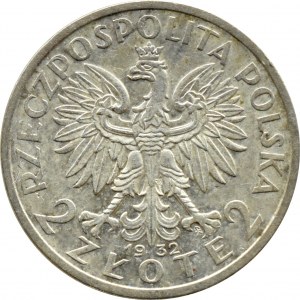 II RP, Głowa Kobiety 2 złote 1932, Warszawa