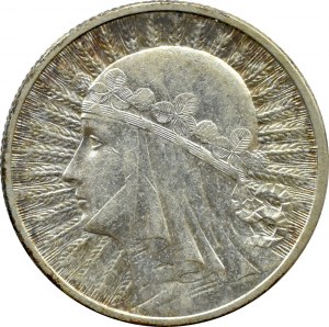 II RP, Head of a Woman, 2 gold 1933, Warsaw, BEAUTIFUL!