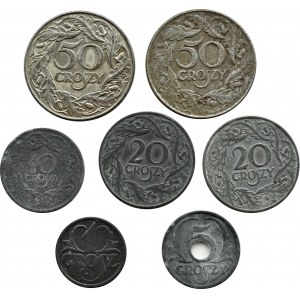 Generalna Gubernia, komplet groszy 1923-1939, Warszawa