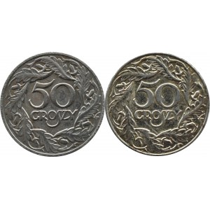 Generalna Gubernia, lot 50 groszy 1938, Warszawa, DWIE ODMIANY (1)