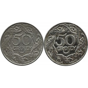 Generalna Gubernia, lot 50 groszy 1938, Warszawa, DWIE ODMIANY (2)