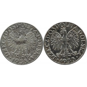 Generalna Gubernia, lot 50 groszy 1938, Warszawa, DWIE ODMIANY (2)