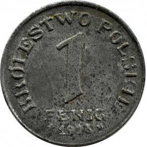 Królestwo Polskie, 1 fenig 1918 FF, Stuttgart