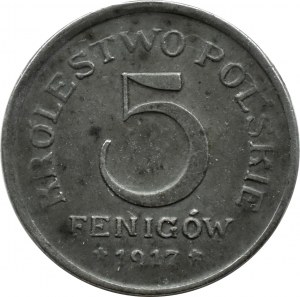 Kingdom of Poland, 5 fenig 1917 FF, Stuttgart