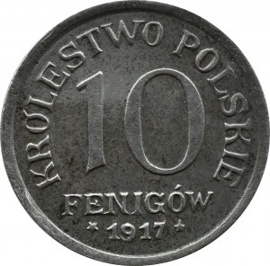 Kingdom of Poland, 10 fenig 1917, Stuttgart