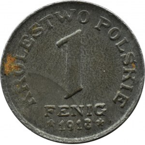 Królestwo Polskie, 1 fenig 1918 FF, Stuttgart