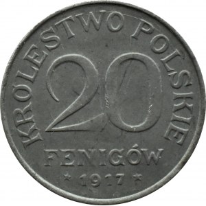 Królestwo Polskie, 20 fenigów 1917, Stuttgart, DUCH