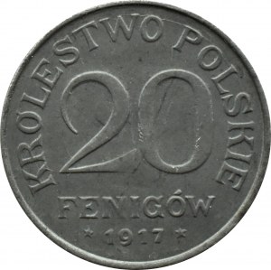 Kingdom of Poland, 20 fenig 1917, Stuttgart, 