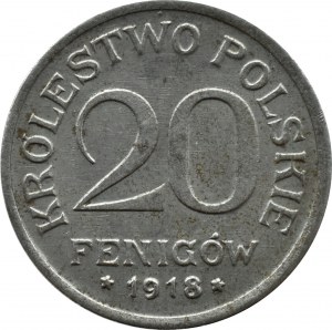Kingdom of Poland, 20 fenig 1918 FF, Stuttgart