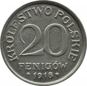 Kingdom of Poland, 20 fenig 1918 FF, Stuttgart