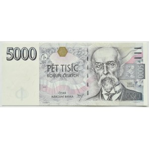 Czechy, T. Masaryk, 5000 koron 1999, seria B27, UNC