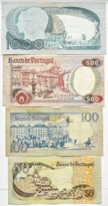 Portugal, lot 50-1000 escudos 1979-1982