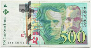 Francja, 500 franków 1995, seria B
