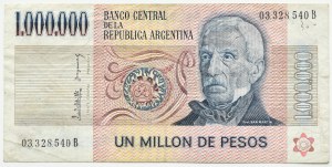Argentina, Gen. San Martin, 1 million pesos (1982-1983), Series B