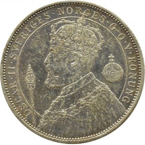 Szwecja, Oskar II, 2 korony 1897, Sztokholm