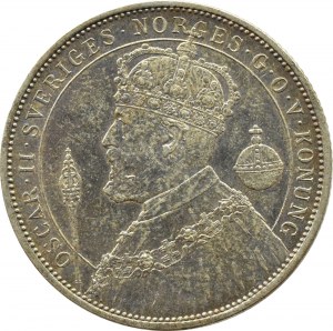 Sweden, Oscar II, 2 crowns 1897, Stockholm