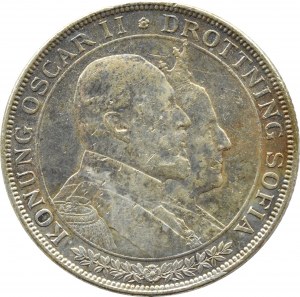 Sweden, Oscar II, 2 crowns 1907, Stockholm