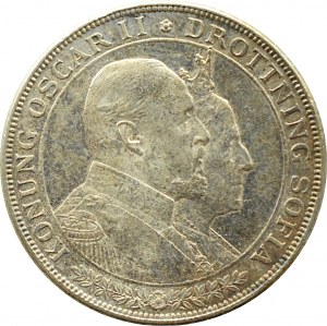 Sweden, Oscar II, 2 crowns 1907, Stockholm