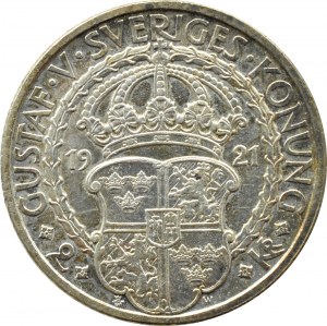 Sweden, Gustav V, 2 crowns 1921, Stockholm