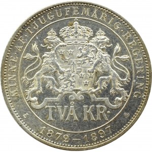 Szwecja, Oskar II, 2 korony 1897, Sztokholm