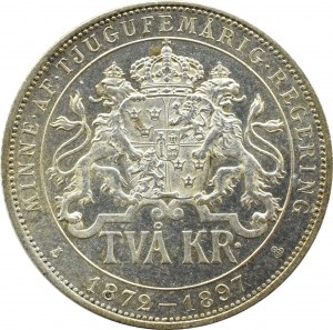 Sweden, Oscar II, 2 crowns 1897, Stockholm
