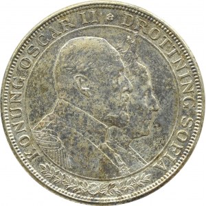 Szwecja, Oskar II, 2 korony 1907, Sztokholm
