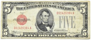 USA, A. Lincoln, $5 1928 B, D/A series, Julian & Morgenthau