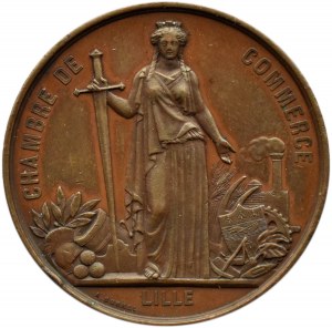 France, Napoleon III, medal commemorating the Emperor's visit to the Chamber of Commerce in Lille, 1867