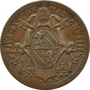 Church State, Pius IX, mezzo baiocco 1849 R, Rome