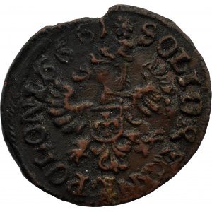 Jan II Kazimierz, szeląg (boratynka) 16661, Ujazdów, PRZEBITKA DATY