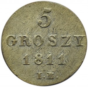 Principality of Warsaw, 5 groszy 1811 I.B., Warsaw, TRANSLATED