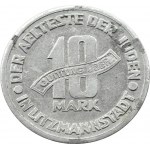 Getto Łódź, 10 marek 1943, aluminium, odm. 5/4, PIĘKNE!