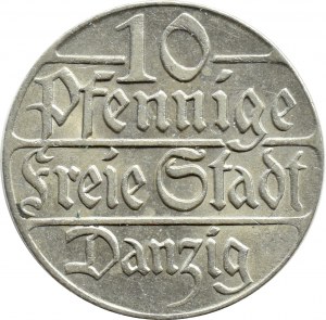Free City of Danzig, 10 fenig 1923, Berlin, beautiful!