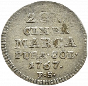 Stanislaw A. Poniatowski, 2 silver pennies (half gold) 1767 F.S., Warsaw