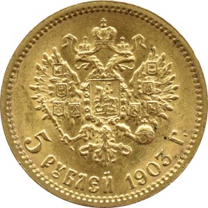 Russia, Nicholas II, 5 rubles 1903 AP, St. Petersburg