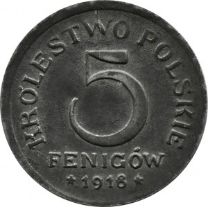 Kingdom of Poland, 5 fenig 1918 FF, Stuttgart