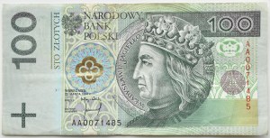 III RP, Ladislaus Jagiello, 100 gold 1994, AA 00..... series,