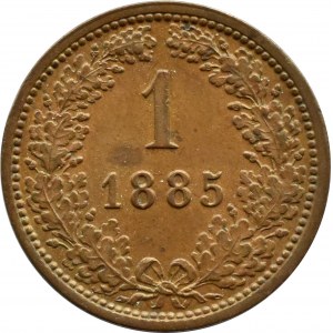 Austro-Węgry, Franciszek Józef I, 1 krajcar 1885, Wiedeń, UNC