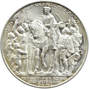 Niemcy, Prusy, Bitwa pod Lipskiem, 2 marki 1913 A, Berlin, UNC