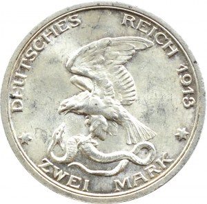 Germany, Prussia, Battle of Leipzig, 2 marks 1913 A, Berlin, UNC