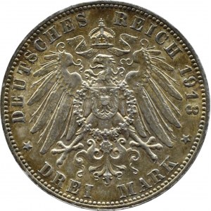 Niemcy, Saksonia, Bitwa pod Lipskiem 1813-1913, 3 marki 1913, Drezno