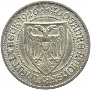 Germany, Weimar Republic, Lübeck, 3 marks 1926 A, Berlin