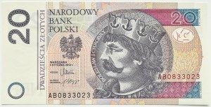 III RP, Chrobry, 20 zloty 2012, Warsaw, AB series, UNC