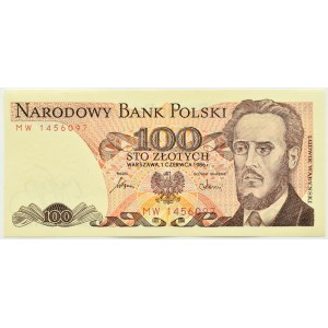 PRL, L. Waryński, 100 złotych 1986, seria MW, Warszawa, UNC