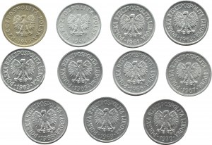 PRL, lot of 10 pennies 1949-1970, Kremnica/Warsaw, RARE ANNIVERSARY