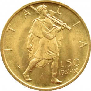 Kingdom of Italy, Victor Emmanuel III, 50 lira 1931 R, Rome, UNC