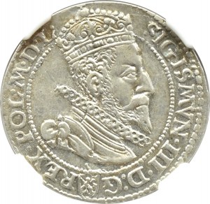 Sigismund III Vasa, sixpence 1599, Malbork, MAJOR HEAD, NGC AU58