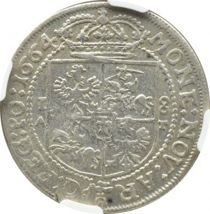 John II Casimir, ort 1664 AT, Bydgoszcz, NGC AU Details