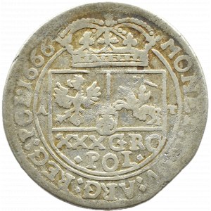 Jan II Kazimierz, złotówka (tymf) 1666 AT, Bydgoszcz